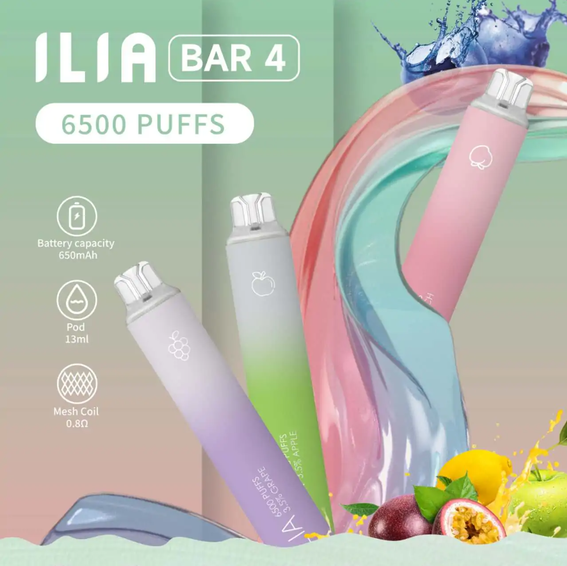 Ilia Bar4 6500口一次性電子煙 哩啞四代拋棄式電子煙 買十送一 1 Ilia Bar4 6500口一次性電子煙 哩啞四代拋棄式電子煙 買十送一 商品圖片 3