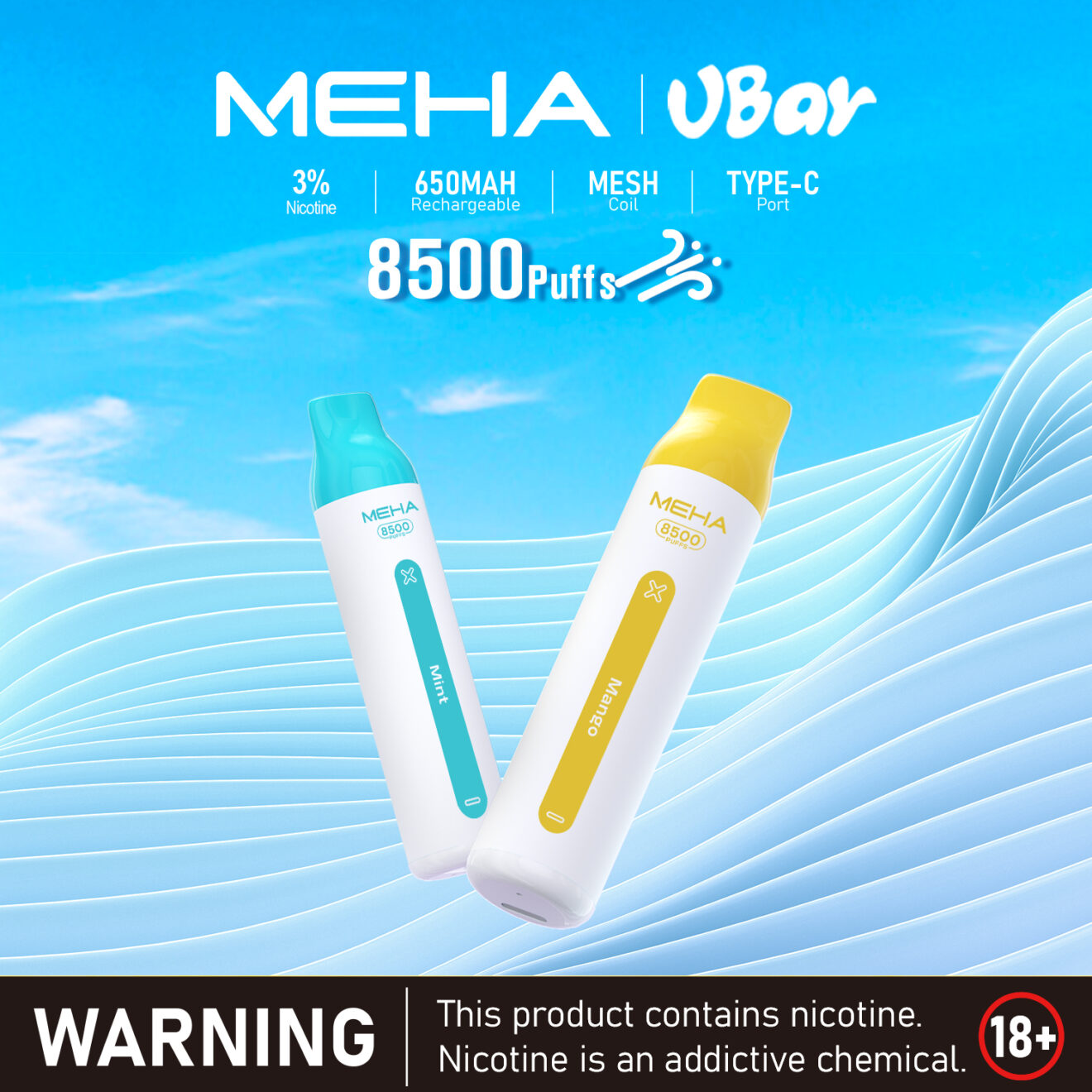 MEHA 拋棄式電子煙 8500Puffs 怪獸續航 高還原真實口感 多樣口味選擇 1 MEHA 拋棄式電子煙 8500Puffs 怪獸續航 高還原真實口感 多樣口味選擇 商品圖片 3